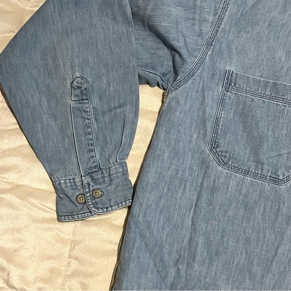 Men’s Harley Davison Button Up Denim Long Sleeve Shirt Sz Lg - Picture 3 of 7